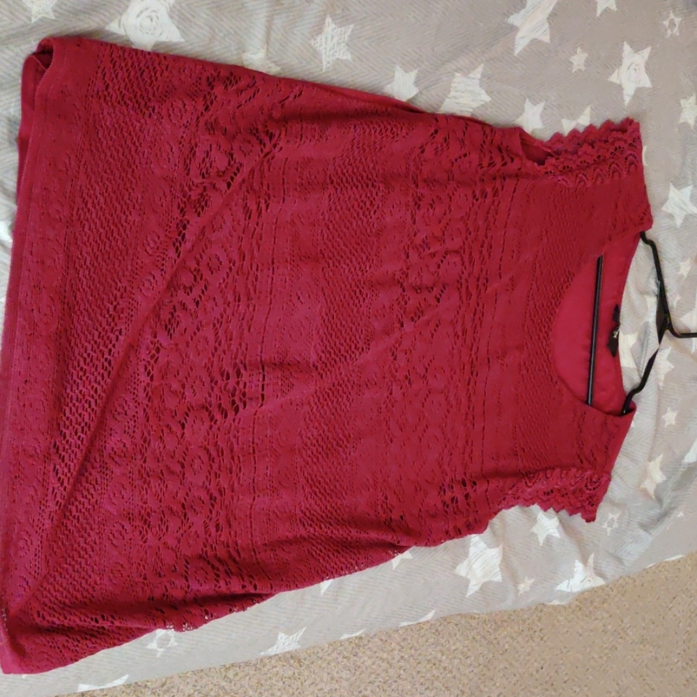 burgundy Lace tunic top